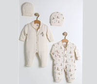 Organic Cotton Knit Bunny Romper and Co-ordinating Bodysuit