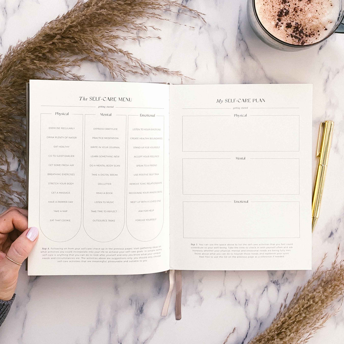 My Daily Self-Care (Almond) reflection and gratitude journal