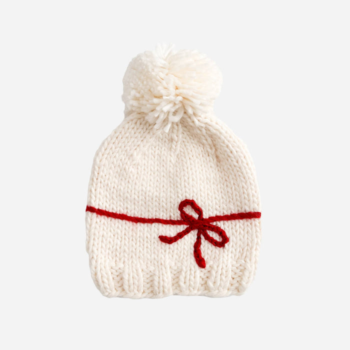 The Blueberry Hill - Present Hat Cream/Red | Kid Baby Holiday Christmas