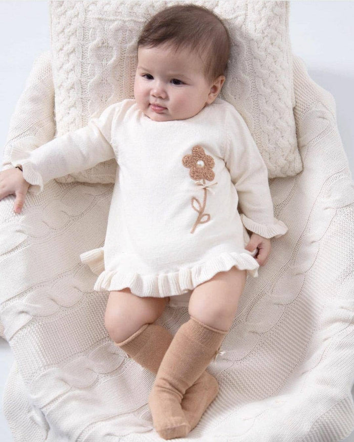 Organic Cotton 2-Piece Knit Dress With Knee Socks Set