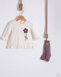 Organic Cotton 2-Piece Knit Dress With Knee Socks Set