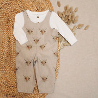 AshleyRose - Highland Cow Linen Look Dungarees