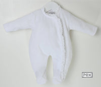 Lace Edged Sleepsuit  White