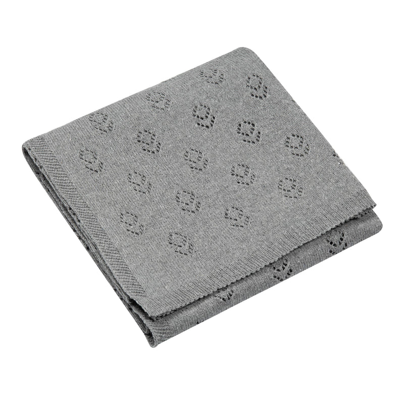 Blanket - 100% cotton soft and warm - Grey