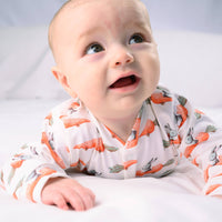 Fred & Noah - Racing carrot print cotton sleepsuit