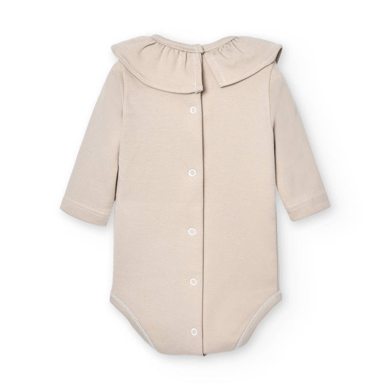 Long Sleeve Ruffle Neck Baby Bodysuit