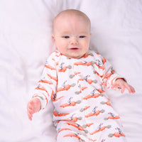 Fred & Noah - Racing carrot print cotton sleepsuit