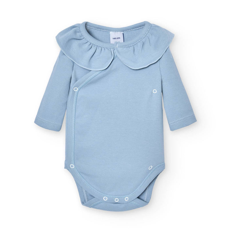 Ruffle Neck Crossover Baby Bodysuit