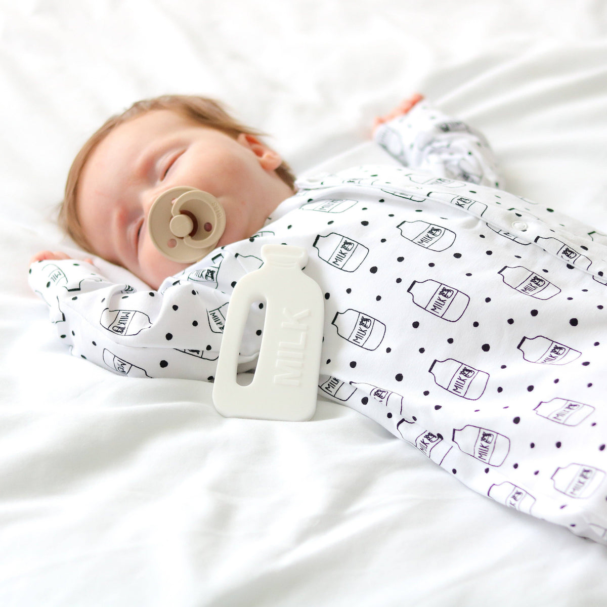 Fred & Noah - Milk Bottle cotton sleepsuit