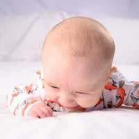 Fred & Noah - Racing carrot print cotton sleepsuit