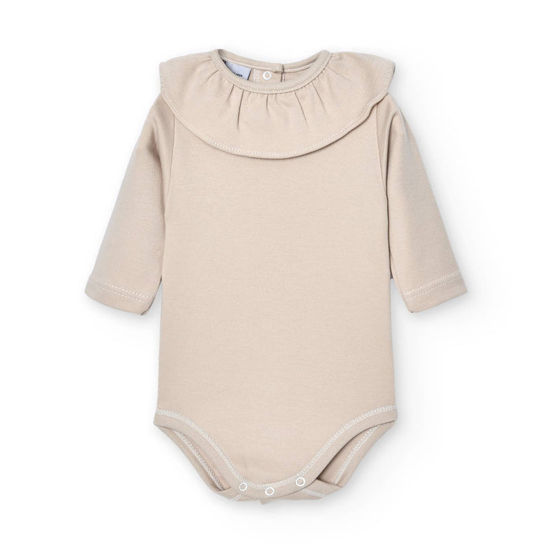 Long Sleeve Ruffle Neck Baby Bodysuit