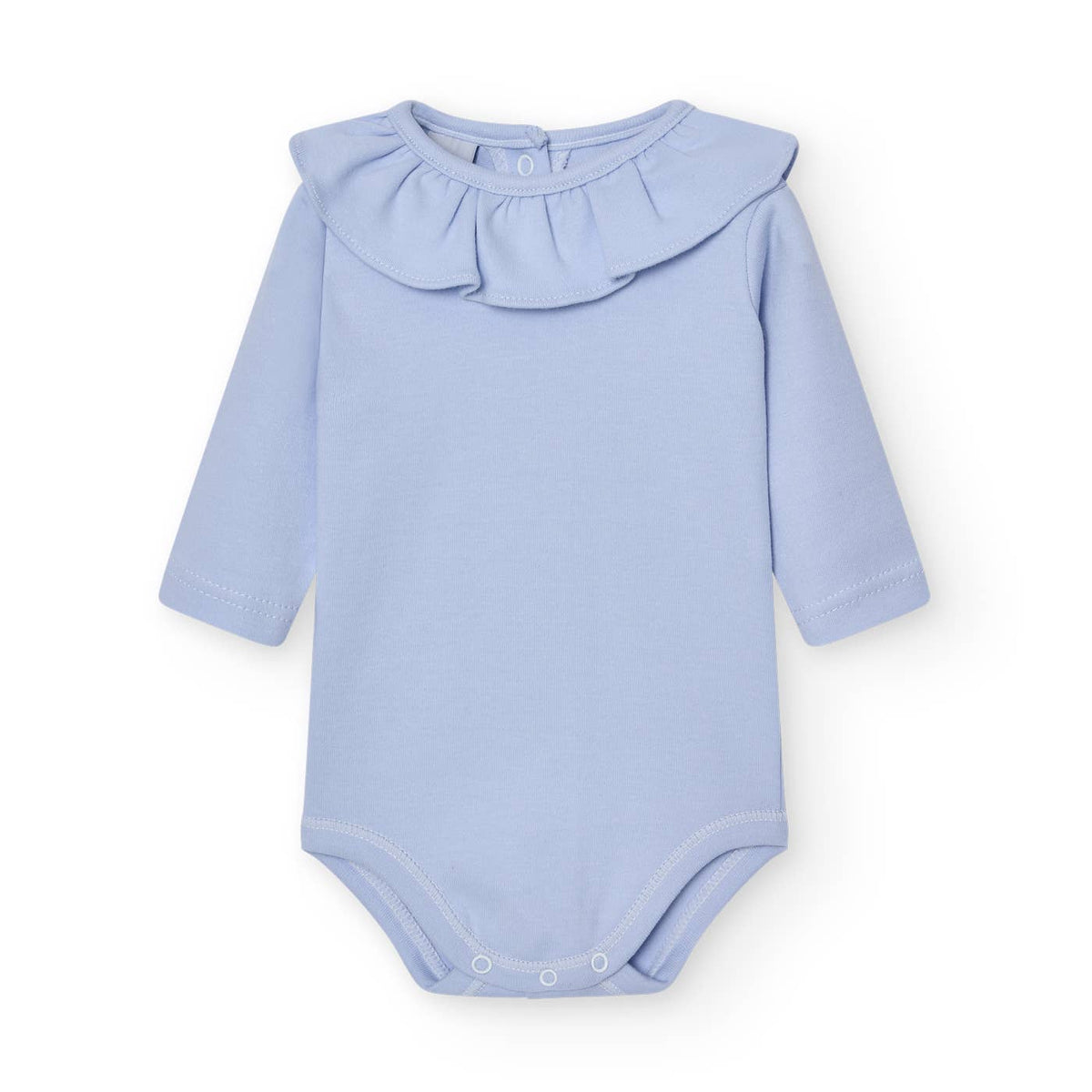 Long Sleeve Ruffle Neck Baby Bodysuit