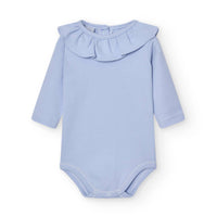 Long Sleeve Ruffle Neck Baby Bodysuit