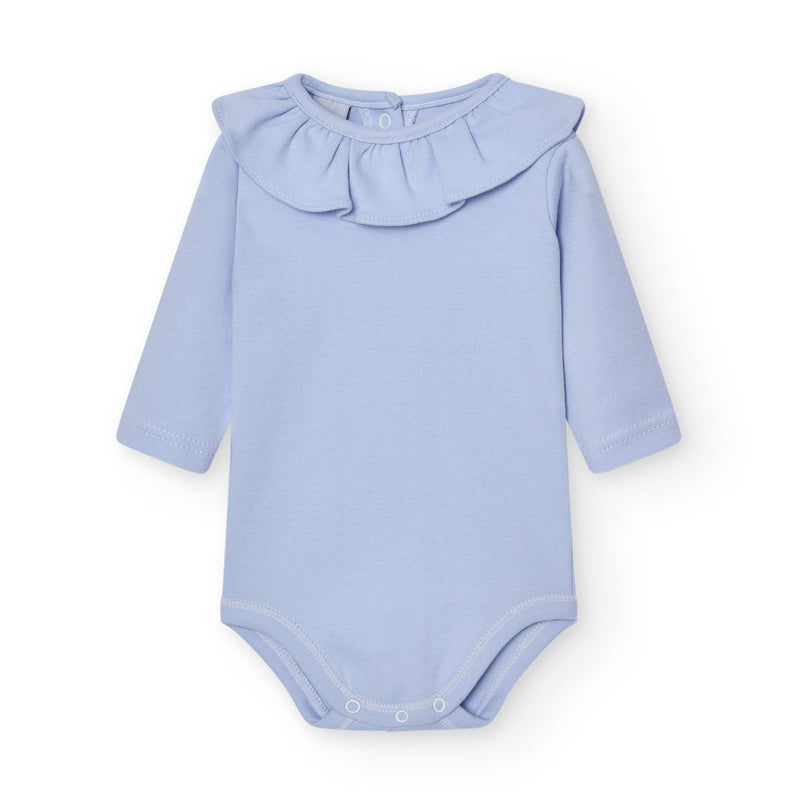 Long Sleeve Ruffle Neck Baby Bodysuit