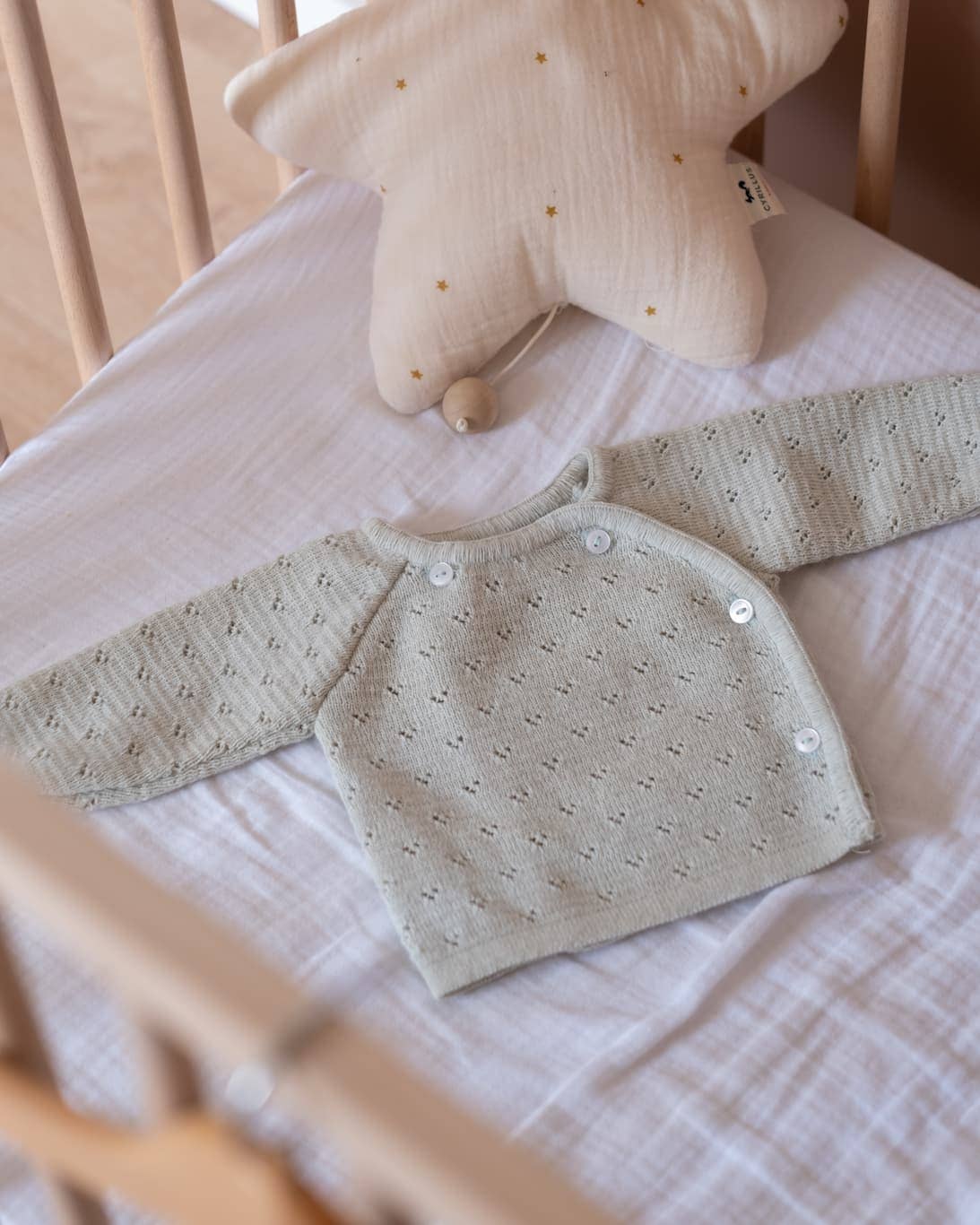 Openwork Layette Cardigan