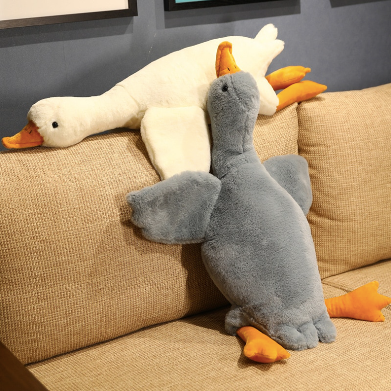 Fluffy Duck Plush Toy Pillow - 50cm / 19.7in / White