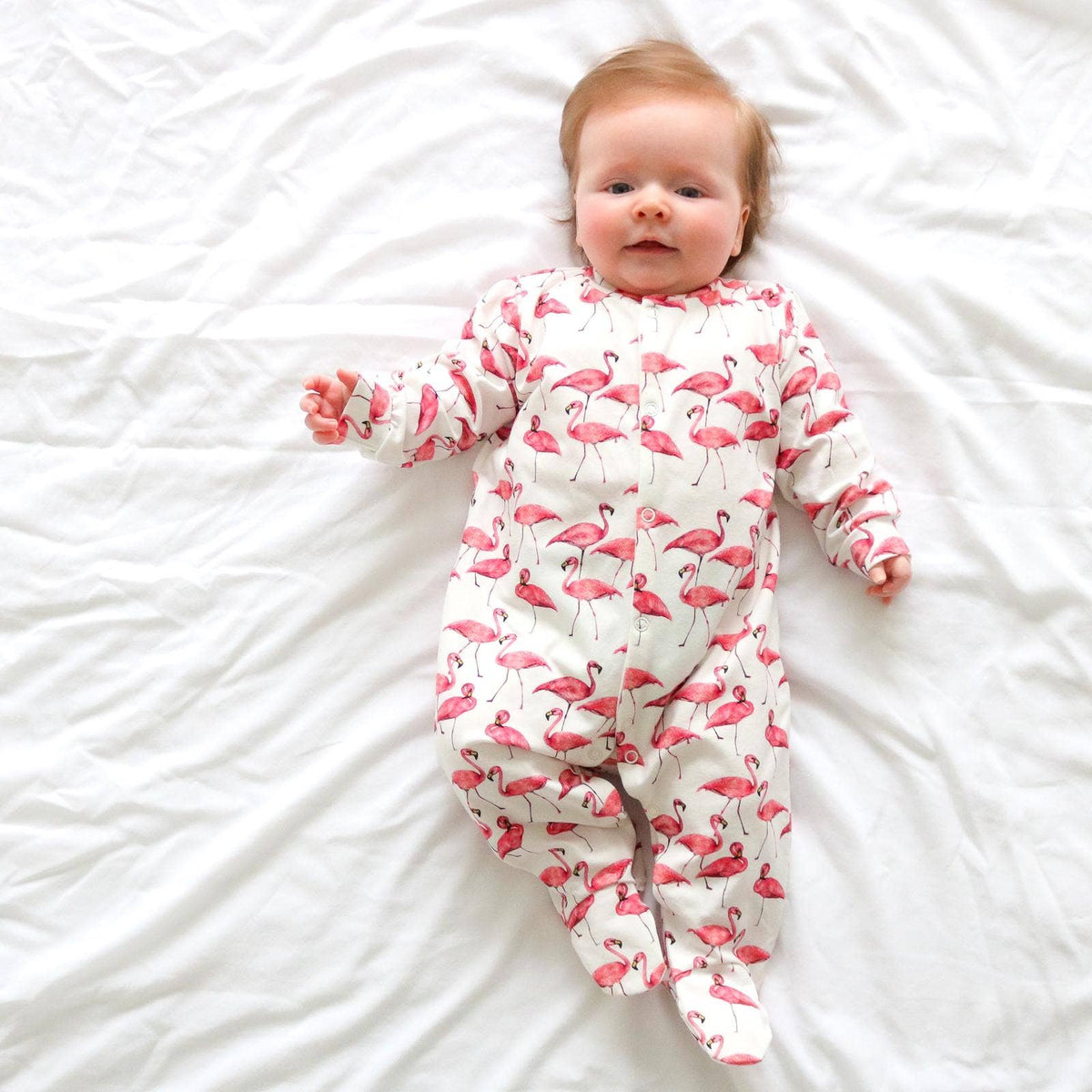 Fred & Noah - Flamingo cotton sleepsuit