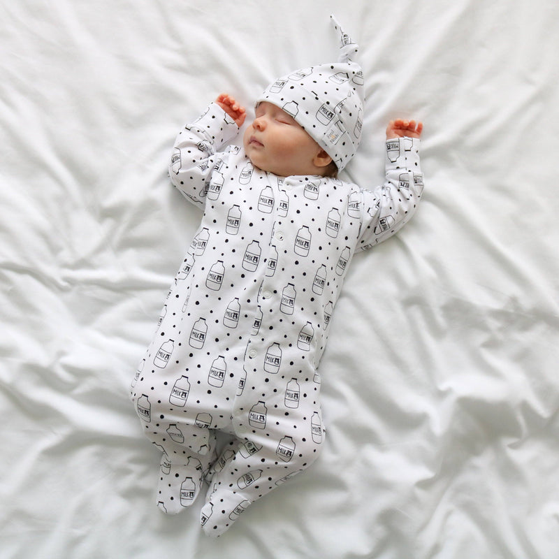 Fred & Noah - Milk Bottle cotton sleepsuit