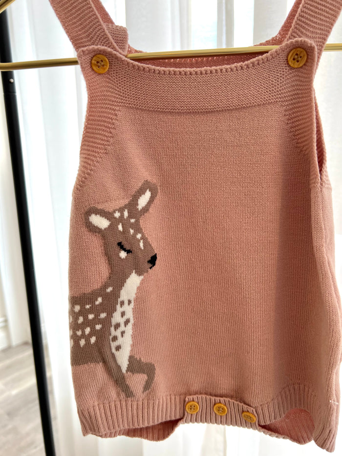 Soft Pink Deer Romper