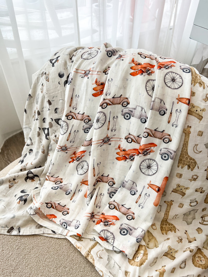 Bamboo and Cotton Muslin Swaddles