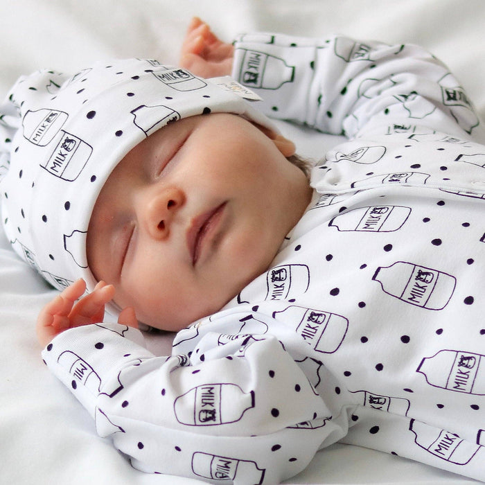 Fred & Noah - Milk Bottle cotton sleepsuit