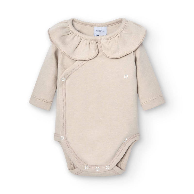 Ruffle Neck Crossover Baby Bodysuit