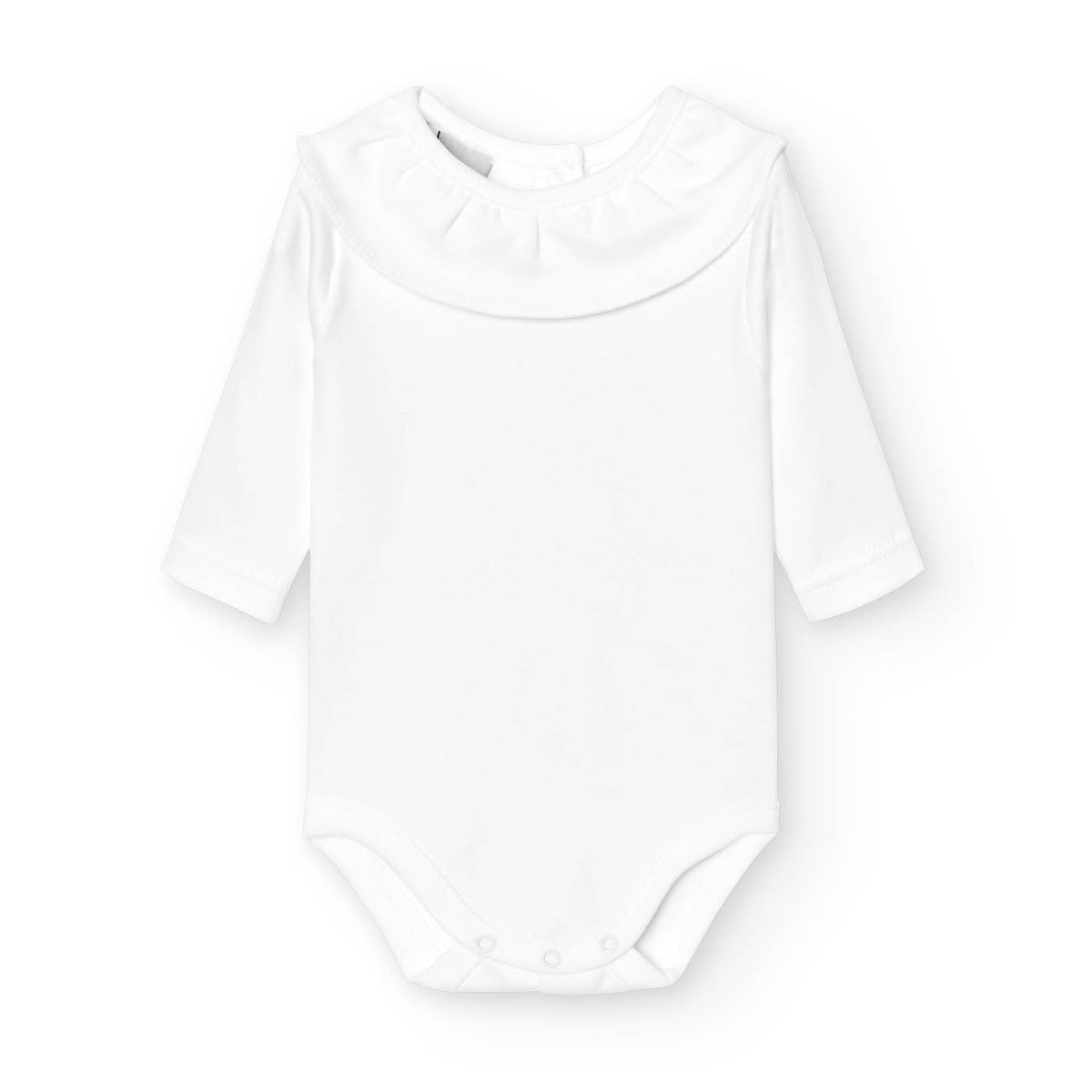 Long Sleeve Ruffle Neck Baby Bodysuit