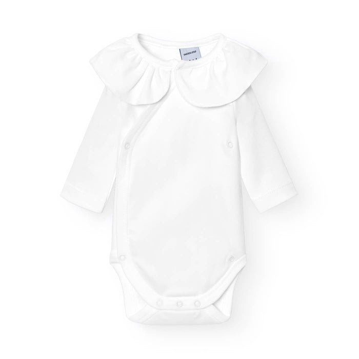 Ruffle Neck Crossover Baby Bodysuit