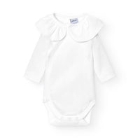 Ruffle Neck Crossover Baby Bodysuit