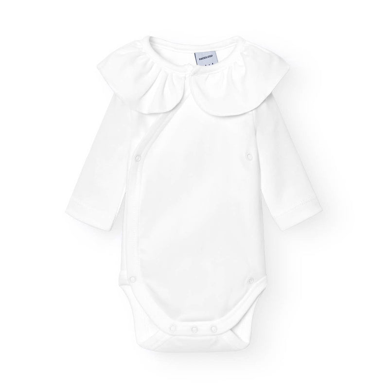 Ruffle Neck Crossover Baby Bodysuit