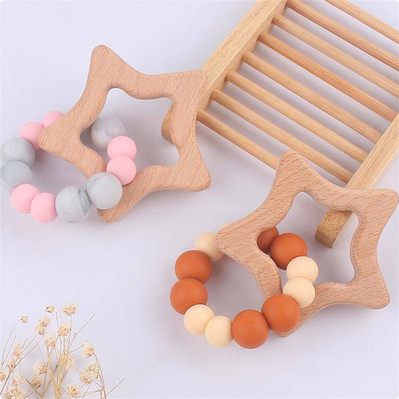 Star Teether  - Beech Wood - Ginger