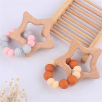 Star Teether -  Beech Wood  - Grey