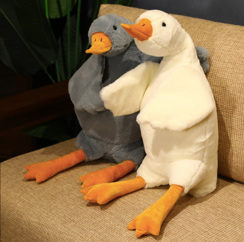 Fluffy Duck Plush Toy Pillow - 50cm / 19.7in / White