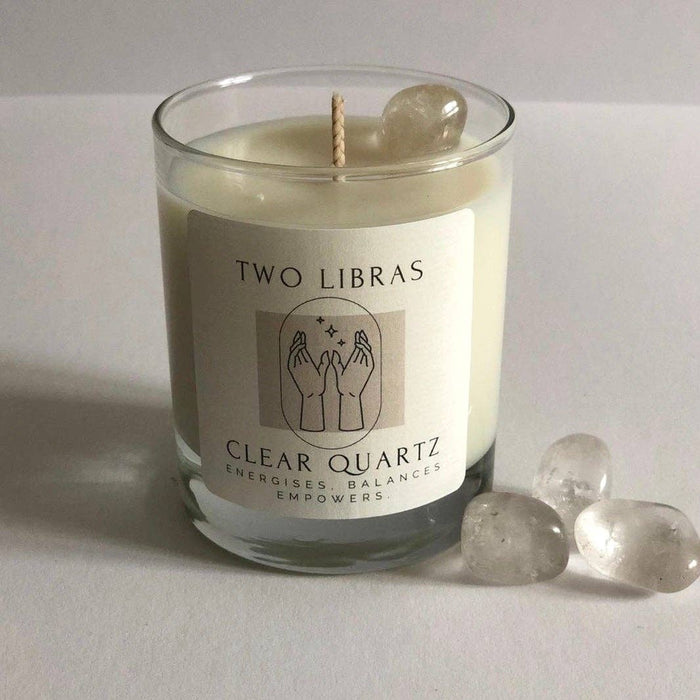 Clear Quartz Crystal Intention Candle