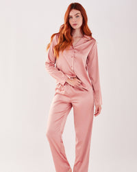 Chelsea Peers - Satin Blush Button Up