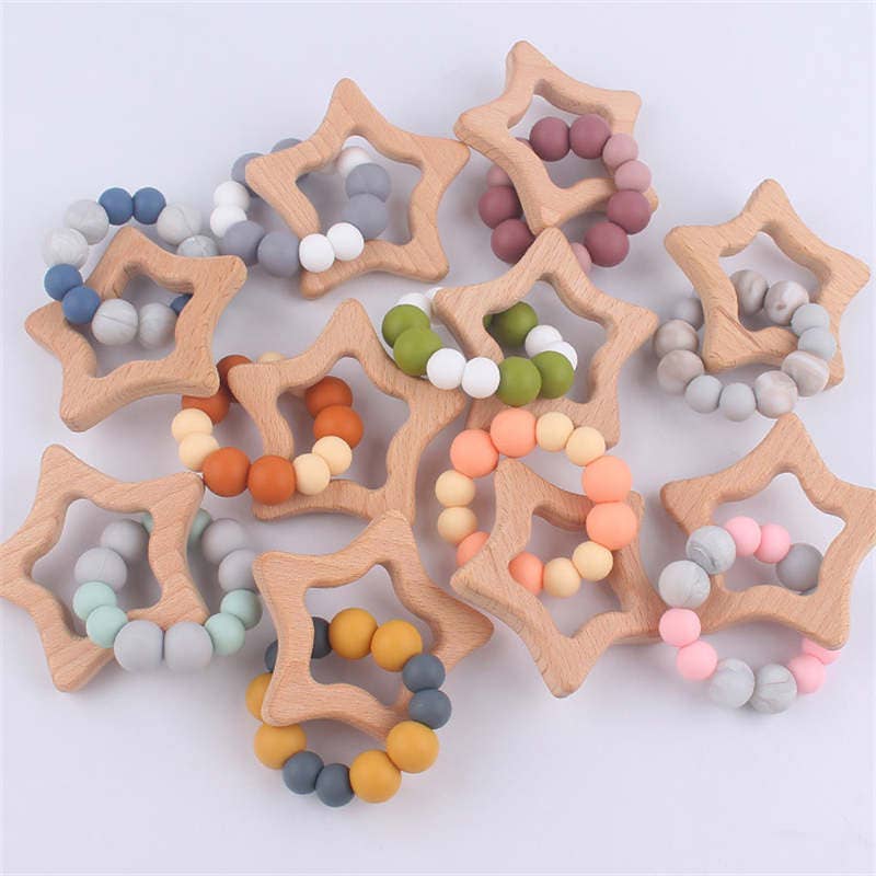 Star Teether  - Beech Wood - Ginger