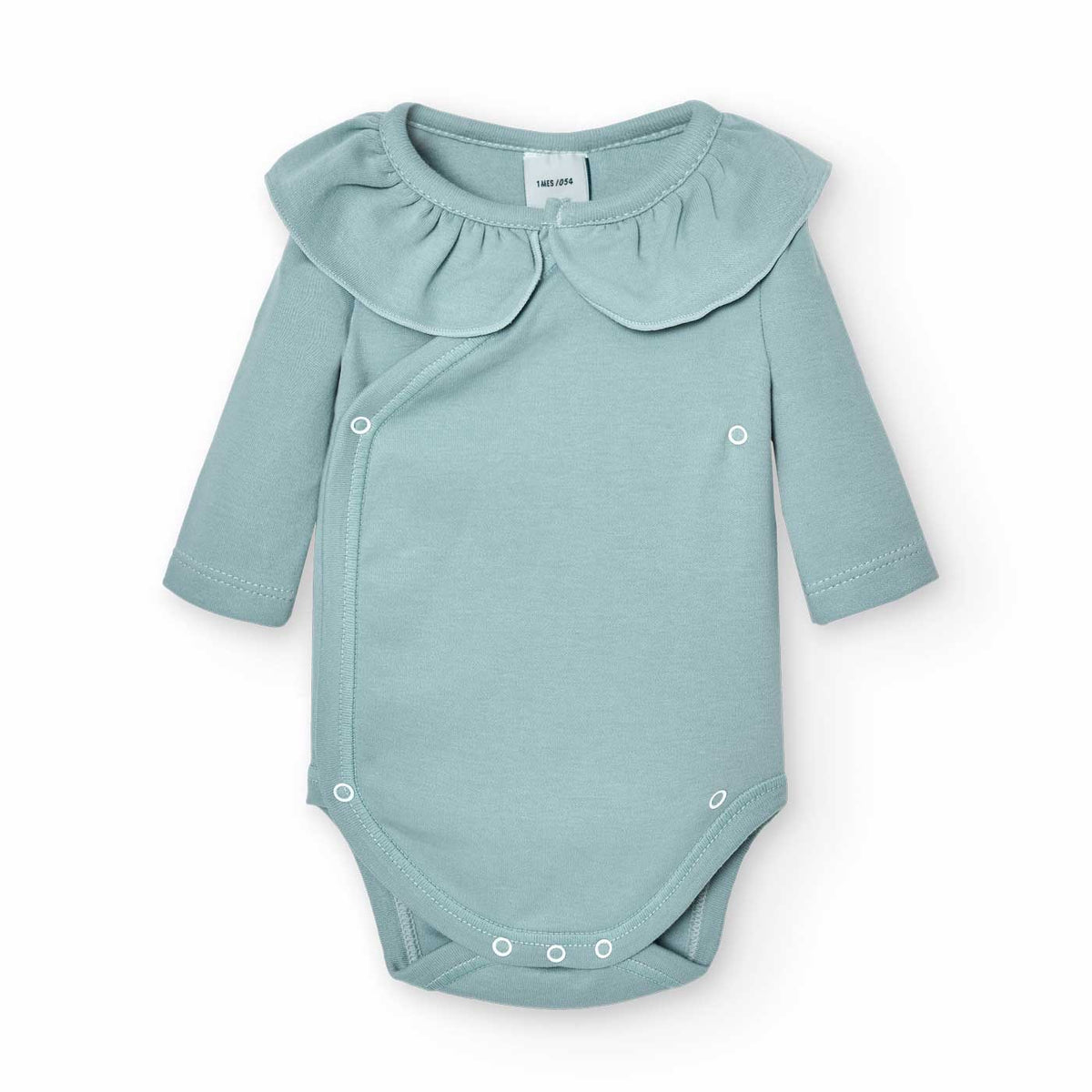 Ruffle Neck Crossover Baby Bodysuit