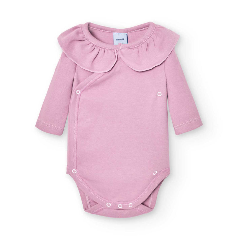 Ruffle Neck Crossover Baby Bodysuit