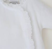 Lace Edged Sleepsuit  White