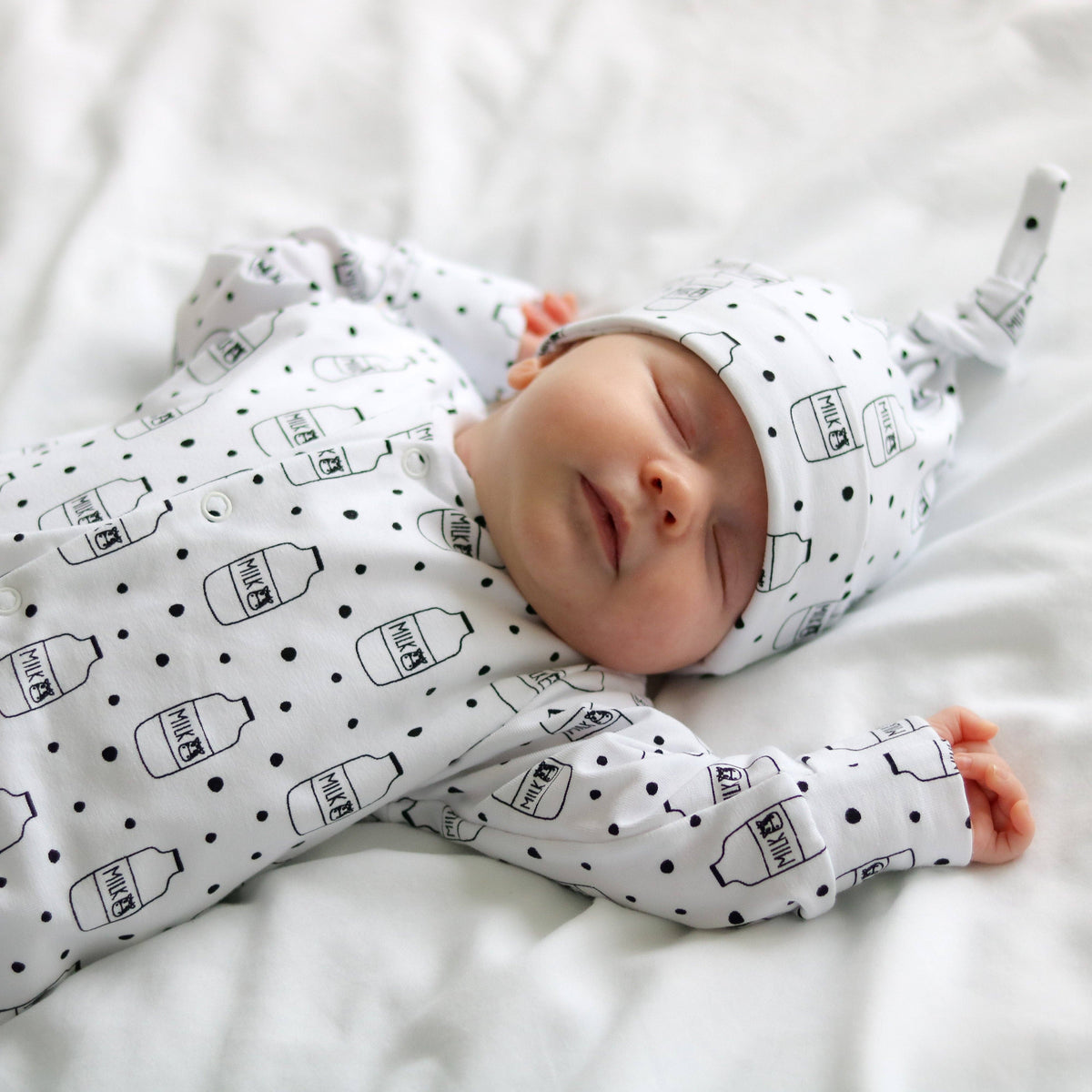 Fred & Noah - Milk Bottle cotton sleepsuit