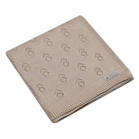 Blanket - Bamboo and cotton blend knitted plaid - Beige