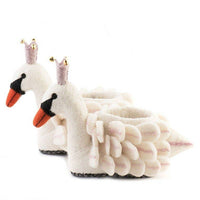 Handmade Felt  Swan Children's Slippers