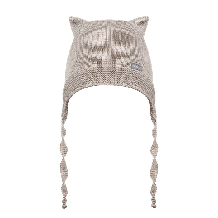 Baby Knit Hat Beige Recycled Cotton - Beige